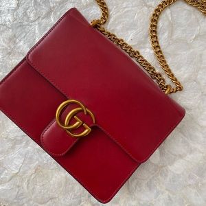 Red Leather Shoulder Bag